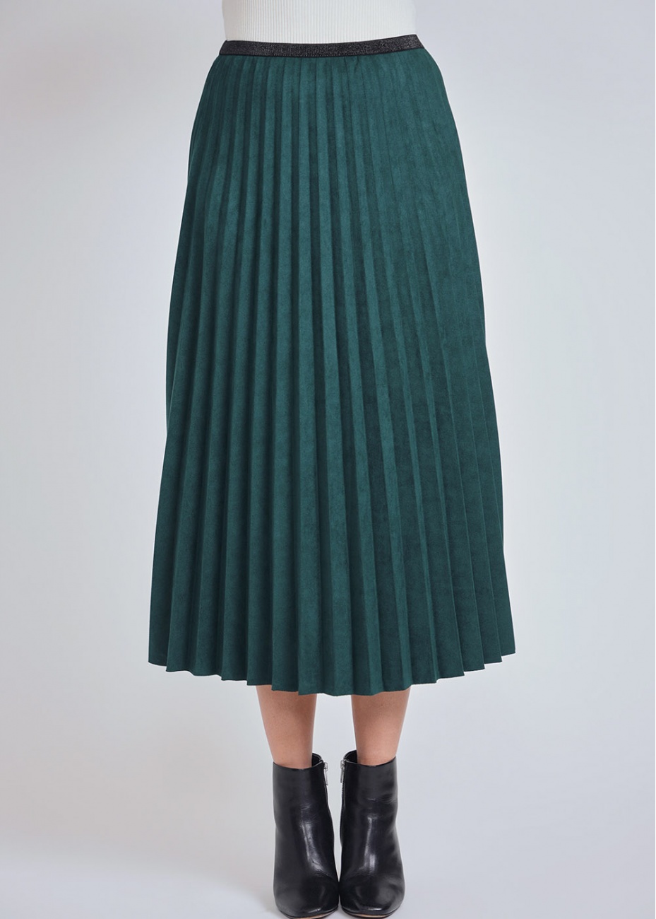 Hunter green pleated skirt best sale